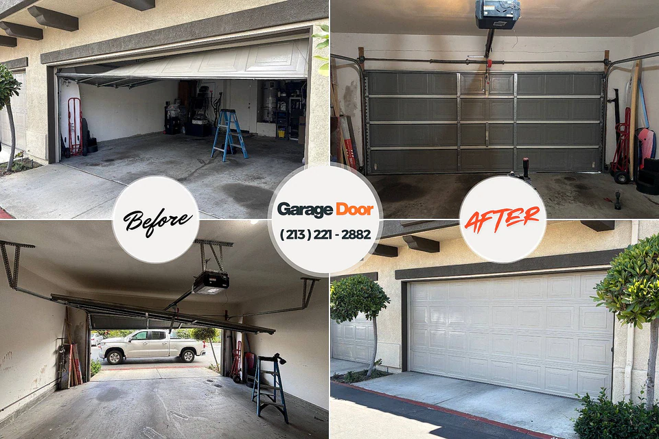 Before and after: garage door repair Marbury, AL